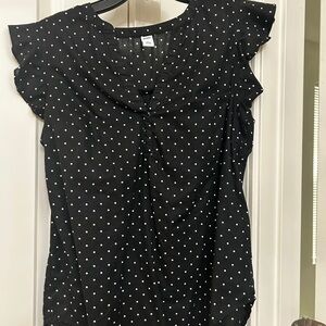 Old Navy Black and White Polka Dot Blouse